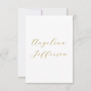 Calligraphy Professional Elegant Gold Color RSVP Card