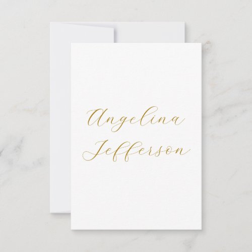 Calligraphy Professional Elegant Gold Color RSVP Card