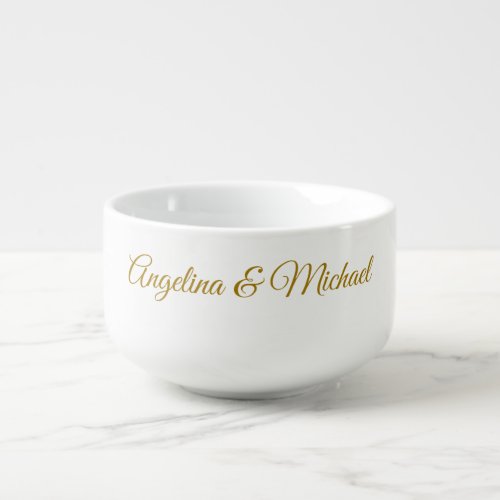 Calligraphy Professional Elegant Gold Color Soup Mug
