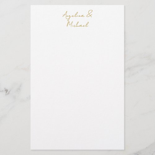 Calligraphy Professional Elegant Gold Color Stationery