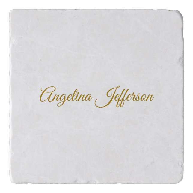 Calligraphy Professional Elegant Gold Color Trivet (Front)