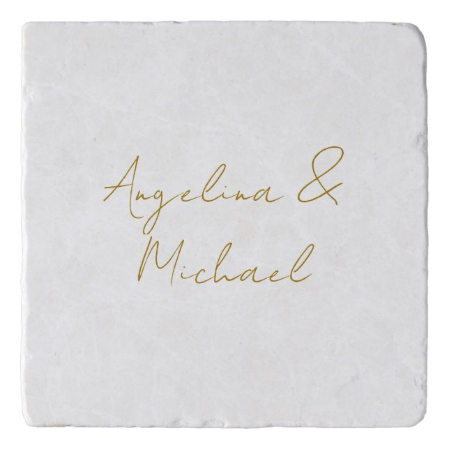 Calligraphy Professional Elegant Gold Color Trivet (Front)