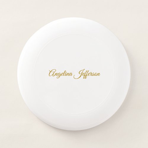 Calligraphy Professional Elegant Gold Color Wham_O Frisbee