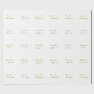 Calligraphy Professional Elegant Gold Color Wrapping Paper