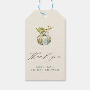 Calligraphy Pumpkin Bridal Shower Thank You Gift Tags