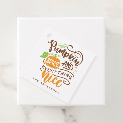 Calligraphy Pumpkin Spice and Everything Nice Favor Tags