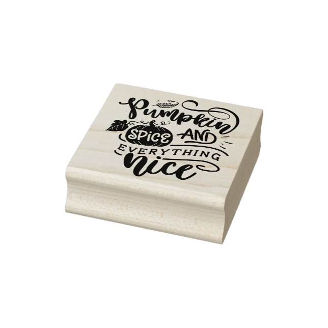 Calligraphy Pumpkin Spice and Everything Nice Rubber Stamp (Stamp)