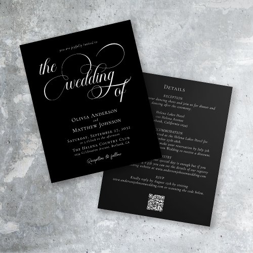 Calligraphy QR Code All in One Wedding Invitation