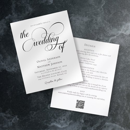 Calligraphy QR Code All in One Wedding Invitation