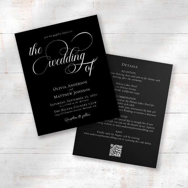 Calligraphy QR Code All in One Wedding Invitation  Flyer (Creator Uploaded)