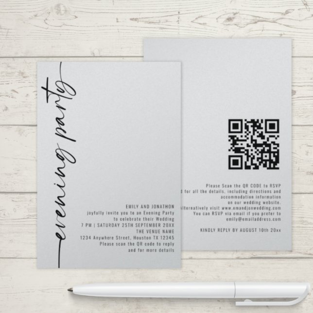 Calligraphy QR Code Wedding Evening Invite (Creator Uploaded)