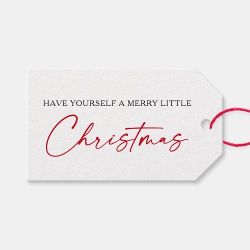 Calligraphy Red Ink Pen Minimalist Christmas Gift Tags