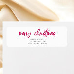 Calligraphy Red Merry Christmas Label<br><div class="desc">Add a touch of holiday cheer to every correspondence with our Christmas-themed return address labels. Elegantly framed by watercolor arrangements of festive berries and foliage,  these labels blend classic charm with seasonal elegance. A merry way to express your holiday spirit on every envelope!</div>