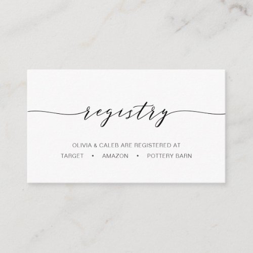 Calligraphy Registry Card