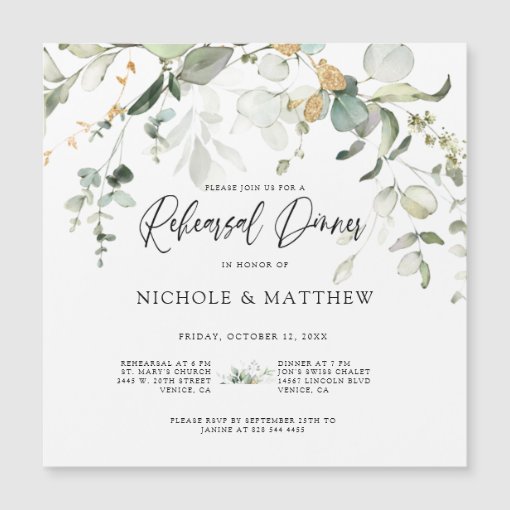 Calligraphy Rehearsal Dinner Invitation Zazzle