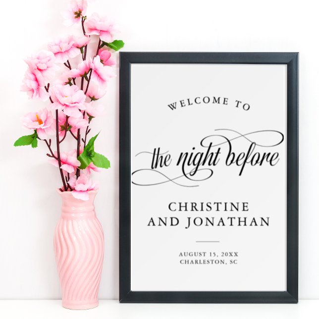 Calligraphy Rehearsal Dinner Welcome Sign Poster (Creator Uploaded)
