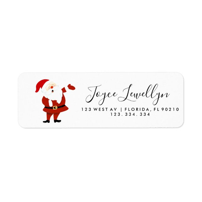 calligraphy return address label Christmas santa (Front)