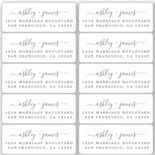 Calligraphy Return Address Labels 2 x 0.8 inch 10x