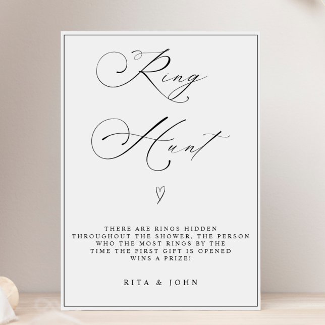 Calligraphy Ring Hunt Bridal Shower Game Sign  (Creator Uploaded)