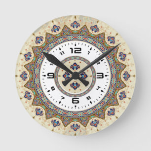 Calligraphy round clock