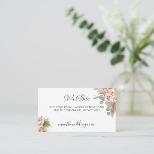 Calligraphy Rustic Boho Floral Wedding Website Business Card
