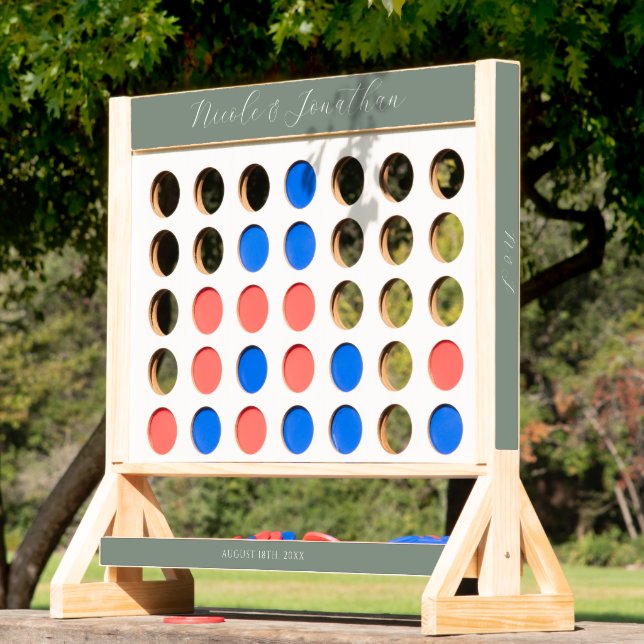 Calligraphy Sage Green Personalized Name Wedding Fast Four (Lawn)