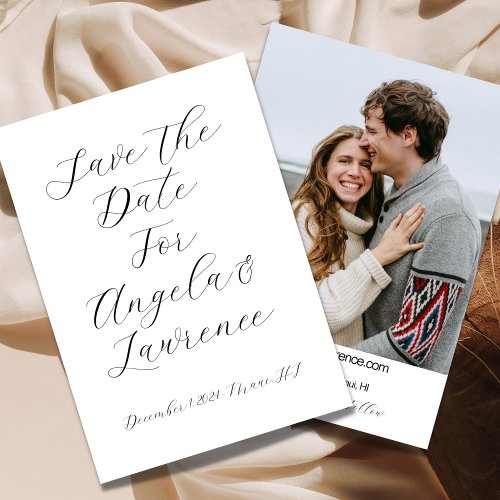 Calligraphy Save The Date Photo Announcement