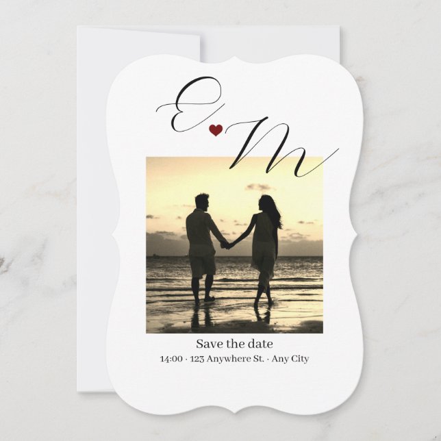 Calligraphy Save the date Wedding Engagement Cards (Front)