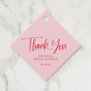 Calligraphy Script Bridal Shower Thank You Favor Tags