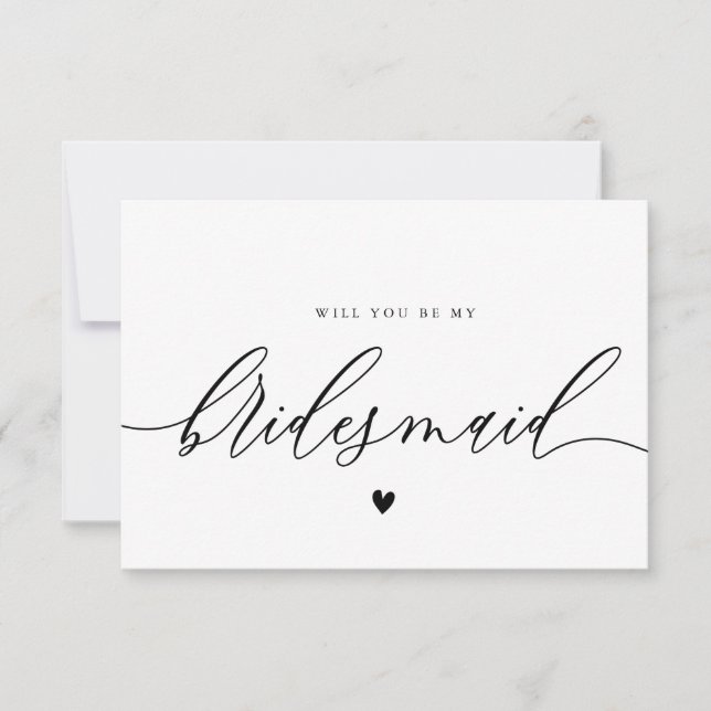 calligraphy script bridesmaid proposal card (Front)