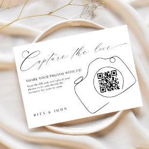 Calligraphy Script Capture The Love QR code Enclosure Card