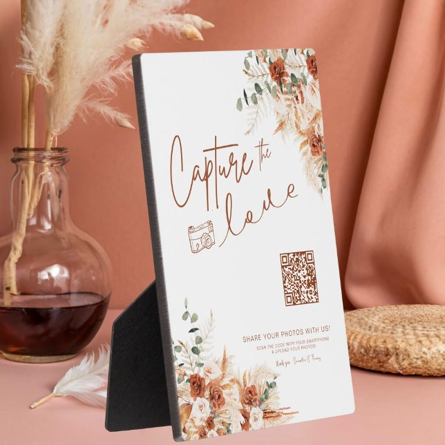 Calligraphy Script Capture The Love Wedding Boho Plaque (Creator Uploaded)