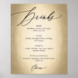 Calligraphy Script Drinks &amp; Cheers Wedding Sign at Zazzle