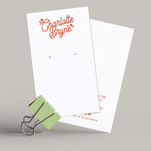 Calligraphy Script Earring Business Business Card