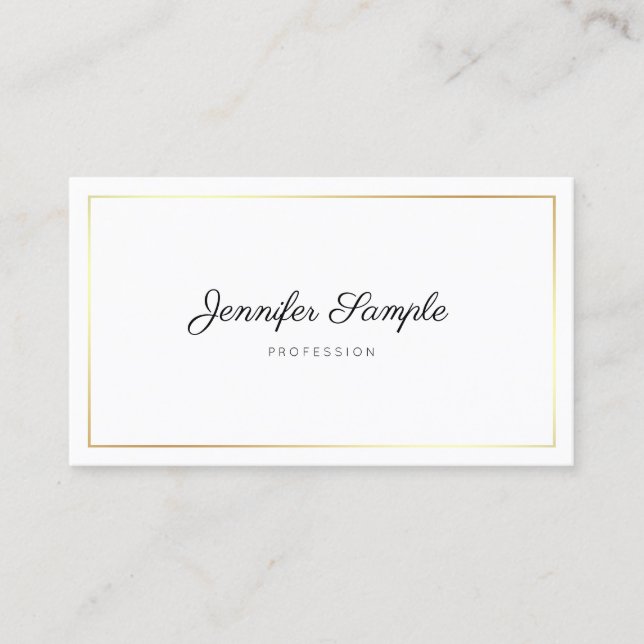 Calligraphy Script Elegant Plain Modern Design Business Card (Front)