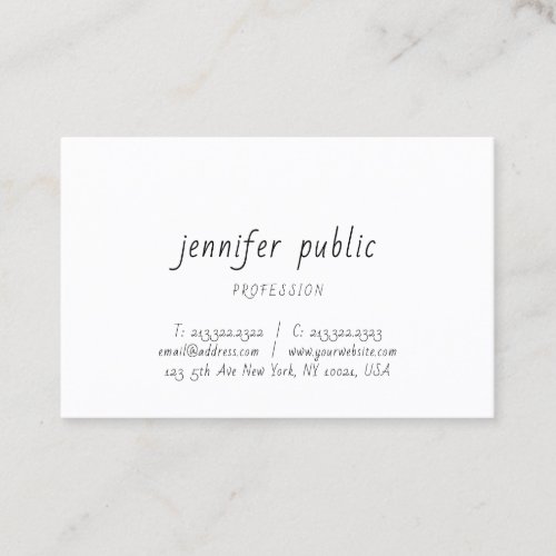 Calligraphy Script Elegant Simple Modern Template Business Card