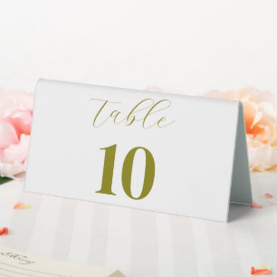 calligraphy script Elegant Wedding Table Number Tent