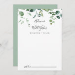 Calligraphy Script Foliage Wedding Well Wishes  Advice Card<br><div class="desc">This calligraphy script foliage wedding well wishes advice card is perfect for a modern wedding. The design features watercolor hand-drawn elegant botanical eucalyptus branches and leaves, arranged in beautiful bouquets and geometric patterns. These cards are perfect for a wedding, bridal shower, baby shower, graduation party & more. Personalize the cards...</div>