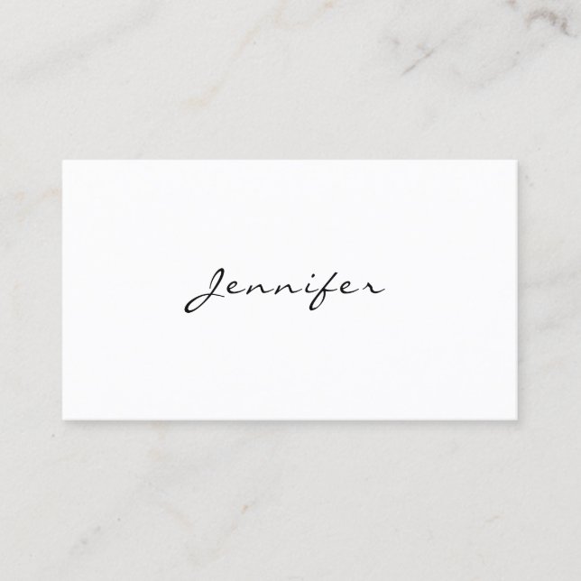 Calligraphy Script Font Elegant Modern Minimalist Business Card (Front)