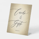 Calligraphy Script Gold Cards &amp; Gifts Wedding Pedestal Sign