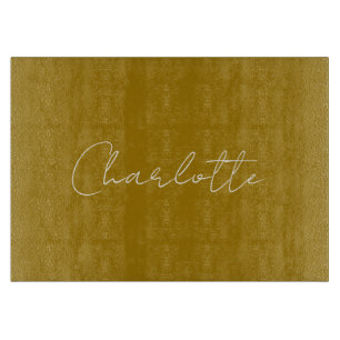 Calligraphy Script Gold Color Custom Name Edit Cutting Board