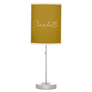 Calligraphy Script Gold Color Custom Name Edit Table Lamp
