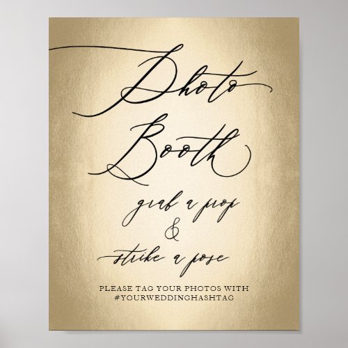 Calligraphy Script Gold Photo Booth Wedding Sign