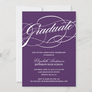 Calligraphy Script Graduation Invitation