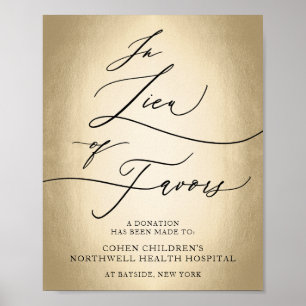 Calligraphy Script In Lieu Of Favors Wedding Sign
