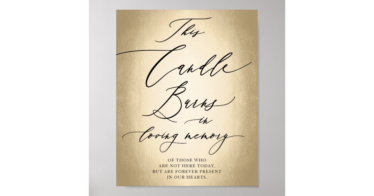 Calligraphy Script In Loving Memory Wedding Sign | Zazzle