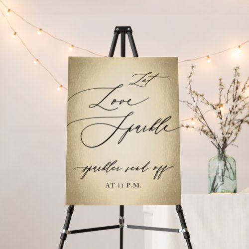 Calligraphy Script Let Love Sparkle Wedding Sign