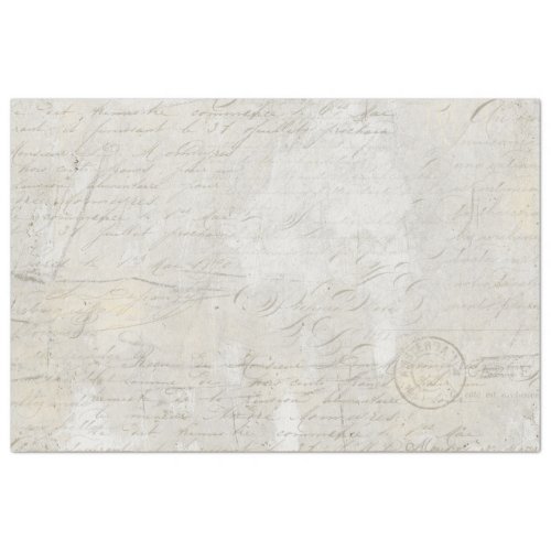 Calligraphy Script Marble Gray Beige Decoupage Tissue Paper