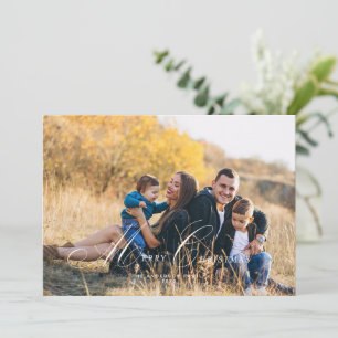 Calligraphy Script Merry Christmas Photo Card