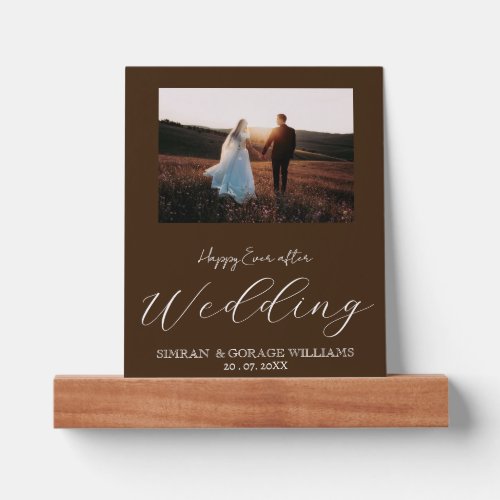 Calligraphy Script Minimalist Custom Wedding Photo Picture Ledge